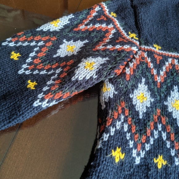 Zara Navy Icelandic style sweater US S - Picture 10 of 12